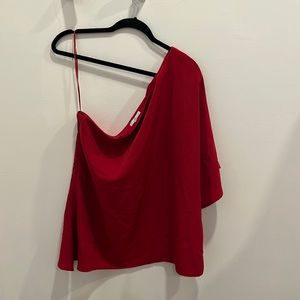 Pretty red one shoulder blouse